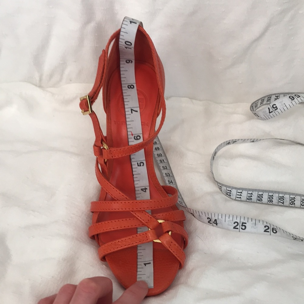 Tory Burch Orange Strappy Heels - Picture 9 of 9